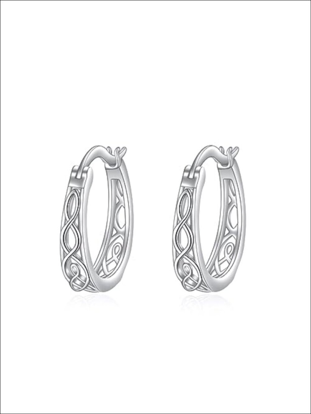 Sterling Silver Celtic Hoop Earrings Huggie Hypoallergenic Women